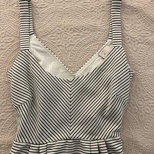 Madewell Black and White Striped Tank Top